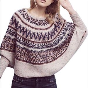 Anthropologie Sleeping On Snow Poncho Sweater